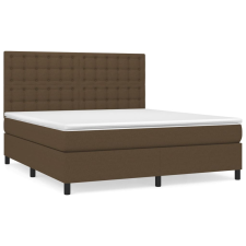 vidaXL sötétbarna szövet rugós ágy matraccal 160 x 200 cm (3142108) ágy és ágykellék