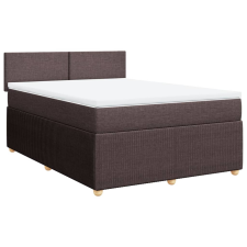 vidaXL sötétbarna szövet rugós ágy matraccal 160 x 200 cm (3287503) ágy és ágykellék