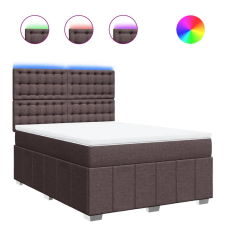 vidaXL sötétbarna szövet rugós ágy matraccal 160 x 200 cm (3294036) ágy és ágykellék