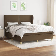 vidaXL sötétbarna szövet rugós ágy matraccal 180 x 200 cm ágy és ágykellék