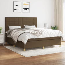 vidaXL sötétbarna szövet rugós ágy matraccal 180 x 200 cm ágy és ágykellék