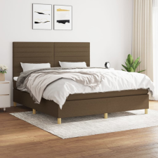 vidaXL sötétbarna szövet rugós ágy matraccal 180 x 200 cm ágy és ágykellék