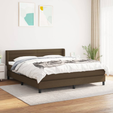 vidaXL Sötétbarna szövet rugós ágy matraccal 180 x 200 cm ágy és ágykellék