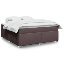 vidaXL sötétbarna szövet rugós ágy matraccal 180 x 200 cm ágy és ágykellék