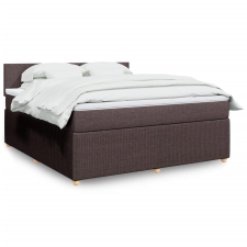 vidaXL sötétbarna szövet rugós ágy matraccal 180 x 200 cm ágy és ágykellék