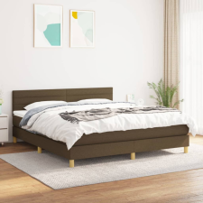vidaXL Sötétbarna szövet rugós ágy matraccal 180 x 200 cm ágy és ágykellék