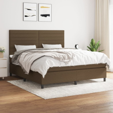 vidaXL Sötétbarna szövet rugós ágy matraccal 180 x 200 cm ágy és ágykellék