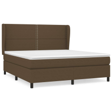 vidaXL sötétbarna szövet rugós ágy matraccal 180 x 200 cm (3127904) ágy és ágykellék
