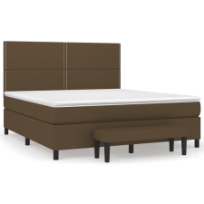 vidaXL sötétbarna szövet rugós ágy matraccal 180 x 200 cm (3136536) ágy és ágykellék