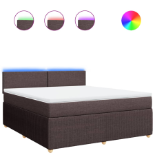 vidaXL sötétbarna szövet rugós ágy matraccal 180 x 200 cm (3289831) ágy és ágykellék