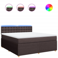 vidaXL sötétbarna szövet rugós ágy matraccal 180 x 200 cm (3289852) ágy és ágykellék