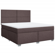 vidaXL sötétbarna szövet rugós ágy matraccal 180 x 200 cm (3290563) ágy és ágykellék