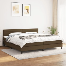 vidaXL sötétbarna szövet rugós ágy matraccal 200 x 200 cm ágy és ágykellék