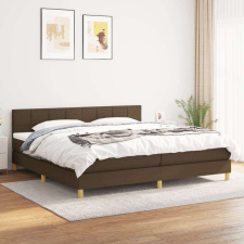 vidaXL sötétbarna szövet rugós ágy matraccal 200 x 200 cm ágy és ágykellék