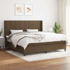 vidaXL sötétbarna szövet rugós ágy matraccal 200 x 200 cm ágy és ágykellék