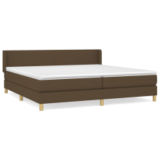 vidaXL sötétbarna szövet rugós ágy matraccal 200 x 200 cm (3130140) ágy és ágykellék