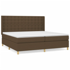 vidaXL sötétbarna szövet rugós ágy matraccal 200 x 200 cm (3132340) ágy és ágykellék