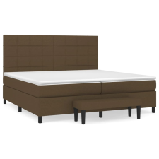 vidaXL sötétbarna szövet rugós ágy matraccal 200 x 200 cm (3136624) ágy és ágykellék