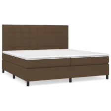 vidaXL sötétbarna szövet rugós ágy matraccal 200 x 200 cm (3141804) ágy és ágykellék