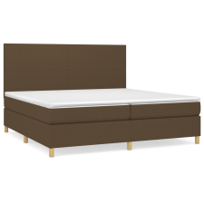 vidaXL sötétbarna szövet rugós ágy matraccal 200 x 200 cm (3142204) ágy és ágykellék