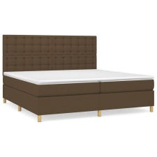 vidaXL sötétbarna szövet rugós ágy matraccal 200 x 200 cm (3142684) ágy és ágykellék