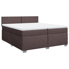 vidaXL sötétbarna szövet rugós ágy matraccal 200 x 200 cm (3285991) ágy és ágykellék