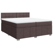 vidaXL sötétbarna szövet rugós ágy matraccal 200 x 200 cm (3287178) ágy és ágykellék