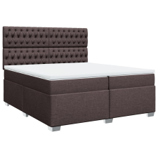 vidaXL sötétbarna szövet rugós ágy matraccal 200 x 200 cm (3290605) ágy és ágykellék