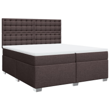 vidaXL sötétbarna szövet rugós ágy matraccal 200 x 200 cm (3290612) ágy és ágykellék