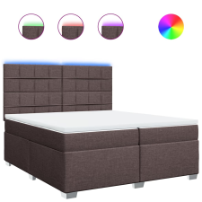 vidaXL sötétbarna szövet rugós ágy matraccal 200 x 200 cm (3292898) ágy és ágykellék
