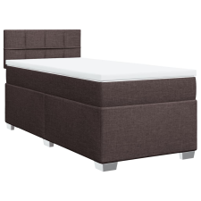 vidaXL sötétbarna szövet rugós ágy matraccal 80 x 200 cm ágy és ágykellék