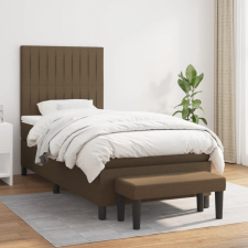 vidaXL sötétbarna szövet rugós ágy matraccal 80 x 200 cm ágy és ágykellék