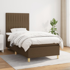 vidaXL sötétbarna szövet rugós ágy matraccal 80 x 200 cm ágy és ágykellék