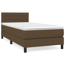 vidaXL sötétbarna szövet rugós ágy matraccal 80 x 200 cm (3140092) ágy és ágykellék