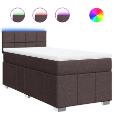 vidaXL sötétbarna szövet rugós ágy matraccal 80 x 200 cm (3289198) ágy és ágykellék