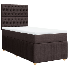 vidaXL sötétbarna szövet rugós ágy matraccal 80 x 200 cm (3291893) ágy és ágykellék