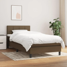 vidaXL sötétbarna szövet rugós ágy matraccal 90 x 190 cm ágy és ágykellék