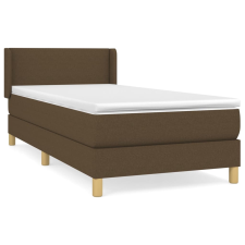 vidaXL sötétbarna szövet rugós ágy matraccal 90 x 190 cm (3130076) ágy és ágykellék