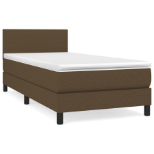 vidaXL sötétbarna szövet rugós ágy matraccal 90 x 190 cm (3139860) ágy és ágykellék