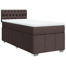 vidaXL sötétbarna szövet rugós ágy matraccal 90 x 190 cm (3286933) ágy és ágykellék