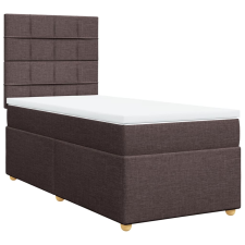 vidaXL sötétbarna szövet rugós ágy matraccal 90 x 190 cm (3291138) ágy és ágykellék