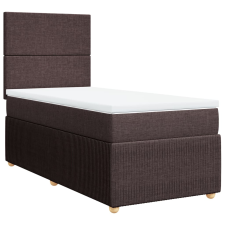 vidaXL sötétbarna szövet rugós ágy matraccal 90 x 190 cm (3291907) ágy és ágykellék