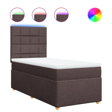 vidaXL sötétbarna szövet rugós ágy matraccal 90 x 190 cm (3293438) ágy és ágykellék