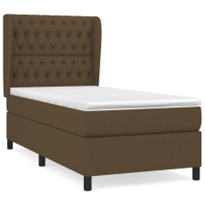 vidaXL sötétbarna szövet rugós ágy matraccal 90 x 200 cm (3128176) ágy és ágykellék