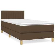 vidaXL sötétbarna szövet rugós ágy matraccal 90 x 200 cm (3140748) ágy és ágykellék