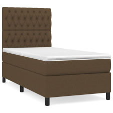vidaXL sötétbarna szövet rugós ágy matraccal 90 x 200 cm (3141988) ágy és ágykellék