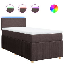 vidaXL sötétbarna szövet rugós ágy matraccal 90 x 200 cm (3289635) ágy és ágykellék