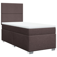 vidaXL sötétbarna szövet rugós ágy matraccal 90 x 200 cm (3290367) ágy és ágykellék