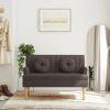 vidaXL sötétbarna szövetpad párnákkal 113x64,5x75,5 cm