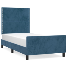 vidaXL sötétkék bársony ágykeret fejtámlával 100x200 cm (3125682) ágy és ágykellék